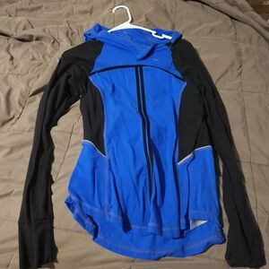 CYNTHIA ROWLEY NWT Women's Royal Blue Black Full Zip Hooded Athletic Jacket Sz M